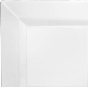 img 1 attached to 💍 Premium OCCASIONS 40-Pack: Elegant Disposable Wedding Party Plastic Plates - Square White, Heavyweight (8'' Appetizer/Dessert Size)