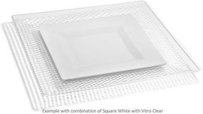 img 2 attached to 💍 Premium OCCASIONS 40-Pack: Elegant Disposable Wedding Party Plastic Plates - Square White, Heavyweight (8'' Appetizer/Dessert Size)
