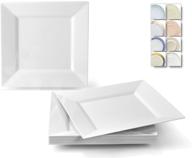 💍 premium occasions 40-pack: elegant disposable wedding party plastic plates - square white, heavyweight (8'' appetizer/dessert size) logo