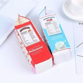 img 2 attached to Hilarious Creative Milk Cartons Pencil Case: Waterproof PU Pen Bag for Stationery Organization - Set of 2