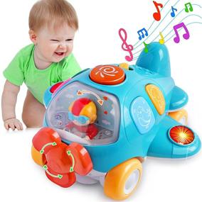 img 4 attached to 🚀 Electronic Airplane Toys for 1-3 Year Old Boys and Girls | Musical and Educational Baby Toys for Crawling and Learning | Perfect Gifts for Toddlers 12-18 Months | Toys for 1 2 3 Year Old Boys Girls