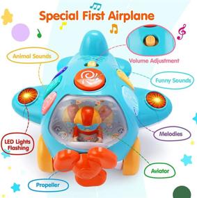 img 3 attached to 🚀 Electronic Airplane Toys for 1-3 Year Old Boys and Girls | Musical and Educational Baby Toys for Crawling and Learning | Perfect Gifts for Toddlers 12-18 Months | Toys for 1 2 3 Year Old Boys Girls