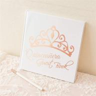 🎉 quinceañera guest book 15th quinceanera party favors 8.5” rose gold book polaroid photo album decorations - calculs libro de firmas логотип