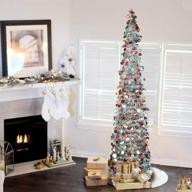 🎄 lucoss 1.5m/5ft christmas tree: shimmering silver sequin tinsel pencil tree with stand for memorable xmas decorations logo