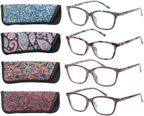 img 3 attached to 4-Pack Fashionable SOOLALA Anti-Blue Light Blocker Reading Glasses in Vibrant Colors for Quality Eye Protection