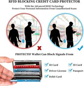 img 1 attached to 🛡️ RFID Blocking Credit Card Holder/Protector Case - Premium Stainless Steel Men's Travel Wallet &amp; Card Organizer in Wallets, Card Cases &amp; Money Organizers