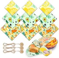 🐝 9-pack reusable beeswax food wrap - eco-friendly organic beeswax paper sheets | alternative to plastic food wrap with sealing ropes | sustainable natural food storage wraps for cheese, bread, sandwiches, and fruits logo