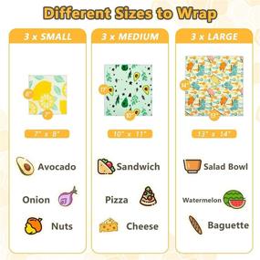 img 3 attached to 🐝 9-Pack Reusable Beeswax Food Wrap - Eco-friendly Organic Beeswax Paper Sheets | Alternative to Plastic Food Wrap with Sealing Ropes | Sustainable Natural Food Storage Wraps for Cheese, Bread, Sandwiches, and Fruits