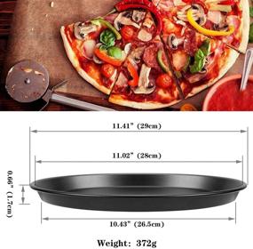 img 2 attached to 🍕 Сковорода для пиццы диаметром 11 дюймов с антипригарным покрытием, 2 штуки, идеально подходит для запекания в печи говядины, курицы, мясных блюд. Черная круглая сковорода - идеальный выбор для настоящих ценителей пиццы!