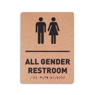 ada compliant restroom sign for all genders - gender-inclusive bathroom identification sign logo