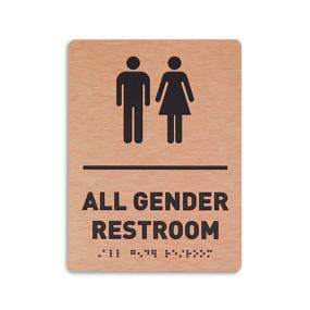 img 4 attached to ADA Compliant Restroom Sign for All Genders - Gender-Inclusive Bathroom Identification Sign