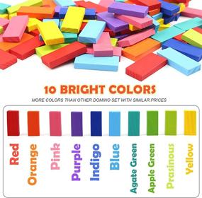 img 3 attached to 🧩 Dominoes Colorful Educational Set for WOOD CITY