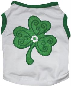 img 3 attached to 🍀 Green Clover Print Puppy Dog Shirt by Petitebella