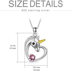 img 1 attached to Unicorn Pendant Necklace for Teen Girls - 925 Sterling Silver, Birthstone Jewelry Gift for Women, Embellished with Crystals from Austria