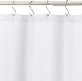 img 3 attached to 🛁 Bright White 72 Inch Linen Style Bathroom Shower Curtain by Amazon Basics