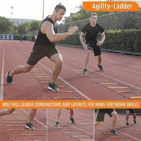 img 2 attached to 🏃 ALPHAWORX Agility Ladder - Speed Training Equipment for Soccer, Football, Footwork Exercise, Fitness Workout - Foldable, Instant Set-up, Tangle-Free - Suitable for Kids, Adults, and Athletes - Includes Carry Bag - 4/8/8+4/12 Rung Options