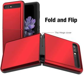 img 2 attached to 📱 Goospery Galaxy Z Flip Case (2020) with Hinge Coverage - 360° Luxury TPU Bumper Glossy Hard PC Back Cover [Metallic Red] ZFLIP-LST-RED