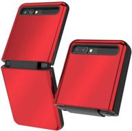 📱 goospery galaxy z flip case (2020) with hinge coverage - 360° luxury tpu bumper glossy hard pc back cover [metallic red] zflip-lst-red logo