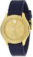 movado womens quartz gold tone rubber logo