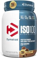 🍫 протеиновый порошок dymatize iso 100 whey: гидролизованный, шоколадного вкуса, 1,6 фунта - 25 г белка на порцию! логотип