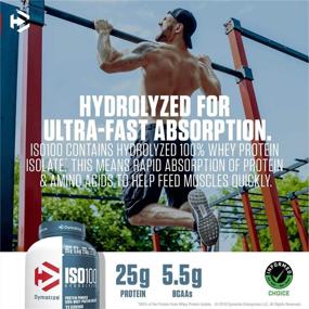 img 1 attached to 🍫 Протеиновый порошок Dymatize ISO 100 Whey: Гидролизованный, шоколадного вкуса, 1,6 фунта - 25 г белка на порцию!