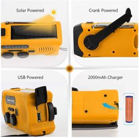 img 1 attached to 🔦 Maxuni Solar Hand Crank Portable Emergency Weather Radio with AM/FM, LED Flashlight, USB Charger, SOS Alarm - Orange/Black