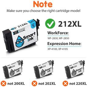 img 1 attached to 🖨️ Smart Ink Remanufactured Ink Cartridge Replacement for Epson 212 212XL T212 XL - Compatible with XP-4100 XP-4105 WF-2830 WF-2850 (Black & C/M/Y Combo Pack)
