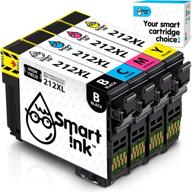🖨️ smart ink remanufactured ink cartridge replacement for epson 212 212xl t212 xl - compatible with xp-4100 xp-4105 wf-2830 wf-2850 (black & c/m/y combo pack) logo