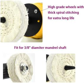 img 2 attached to 🔧 SCOTTCHEN Polishing Wheel 3" Fine Cotton (50 Ply) for Drill - 2Pack: Arbor & Mandrel Included