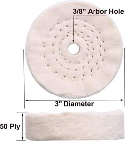 img 3 attached to 🔧 SCOTTCHEN Polishing Wheel 3" Fine Cotton (50 Ply) for Drill - 2Pack: Arbor & Mandrel Included