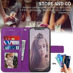 img 1 attached to 📱 CASEOWL iPhone 11 Wallet Case - Magnetic Detachable 2-in-1 Case [Supports Magnetic Car Mount] - Marble Pattern PU Leather Lanyard Wallet with Card Holder - Wrist Strap for Women Girls - Purple