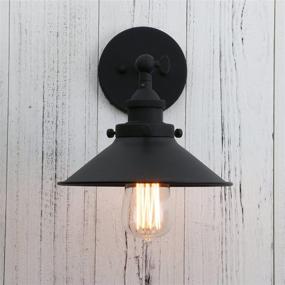 img 2 attached to Black Permo Vintage Industrial Metal Wall Sconce Lighting - Adjustable 180 Degree Wall Lamp