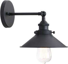 img 4 attached to Black Permo Vintage Industrial Metal Wall Sconce Lighting - Adjustable 180 Degree Wall Lamp