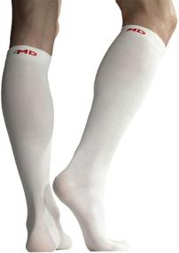 img 3 attached to 🧦 6 Pairs of Compression Socks for Women & Men - Improve Circulation, 8-15mmHg Knee-High Support Socks for Running, Athletic Activities - WHI10-13 Inches