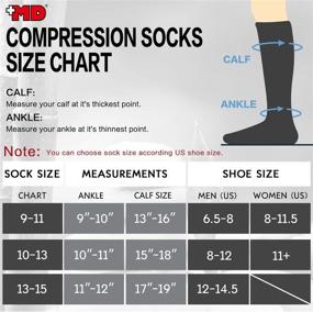 img 1 attached to 🧦 6 Pairs of Compression Socks for Women & Men - Improve Circulation, 8-15mmHg Knee-High Support Socks for Running, Athletic Activities - WHI10-13 Inches