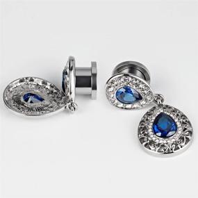 img 1 attached to 💎 TBOSEN Sapphire Crystal Stainless Steel Women's Piercing Jewelry