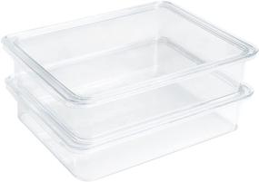 img 4 attached to 🥦 KSDB12-AMZ Compact Deli Bins: Stackable Food Storage Organizer for Kitchen Spaces - Fridge, Freezer, and Pantry, 8.7" x 3.5" x 6.8", Clear