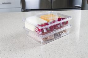 img 3 attached to 🥦 KSDB12-AMZ Compact Deli Bins: Stackable Food Storage Organizer for Kitchen Spaces - Fridge, Freezer, and Pantry, 8.7" x 3.5" x 6.8", Clear