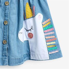 img 3 attached to HILEELANG Sleeveless Cotton Casual Flower Shirt Playwear Jumper Skirt Sundress for Toddler Girls in Summer