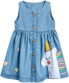 img 4 attached to HILEELANG Sleeveless Cotton Casual Flower Shirt Playwear Jumper Skirt Sundress for Toddler Girls in Summer