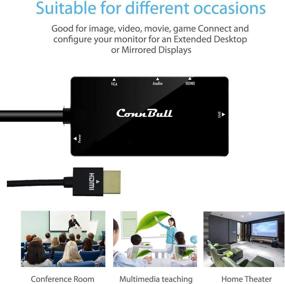 img 1 attached to ConnBull HDMI Adapter: 4 in 1 Video Converter for Laptop Monitor Projector - 1080p Synchronous Display with Audio - Black
