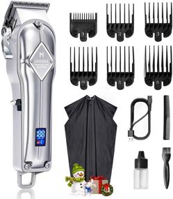 img 4 attached to 🏻 Luxurious Limural Hair Clippers for Men - Premium Cordless Barber Clippers for Hair Cutting & Grooming, Rechargeable Beard Trimmer with Large LED Display & Sleek Silver Metal Casing