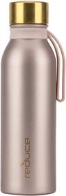 img 4 attached to Hydro Pure 20 oz Stainless Steel Water Bottle with Purifying Lid, Carry Strap - Stay Hydrated On-The-Go, 24 Hours Cold - Copper Lid, Pink Cotton