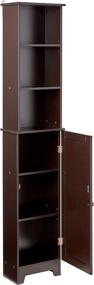 img 2 attached to Contemporary Country Tall Floor Shelf with 🏬 Lower Cabinet in Espresso Finish - Redmon (One Size)