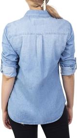 img 2 attached to MixMatchy Womens Classic Sleeve Chambray Outdoor Recreation