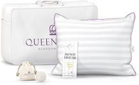 img 3 attached to 🛏️ Оптимальный комфорт подушка для бокового сна размера Queen - снятие боли в шее и плечах, гипоаллергенная альтернатива синтетическому пуху, роскошное качество гостиничной подушки (плотная, 20” x 30”)