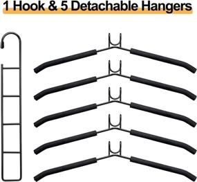 img 2 attached to 👕 Space-Saving 5-in-1 Non-Slip Metal Magic Clothes Hanger: Wide Shoulder Multifunctional Rack for Organizing Coats, Suits, Jackets, Sweaters, Skirts, Shirts, and Pants