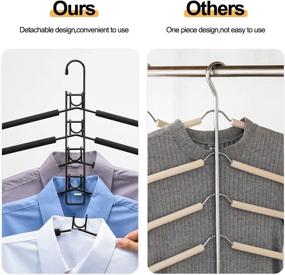 img 3 attached to 👕 Space-Saving 5-in-1 Non-Slip Metal Magic Clothes Hanger: Wide Shoulder Multifunctional Rack for Organizing Coats, Suits, Jackets, Sweaters, Skirts, Shirts, and Pants