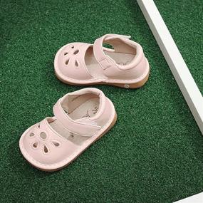 img 3 attached to 🌸 UBELLA Flower Punch Mary Jane Toddler Sandals: Adorable Squeaky Shoes for Toddler Girls (Includes Removable Squeakers)