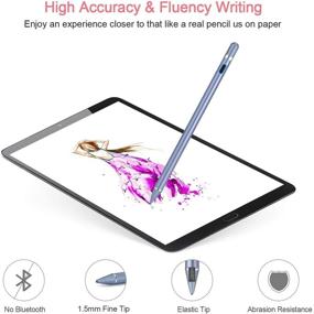 img 2 attached to 🖊️ Blue Stylus Pen for Touch Screens - Active Digital Pencil Fine Point, Compatible with iPhone, iPad, and Other Tablets